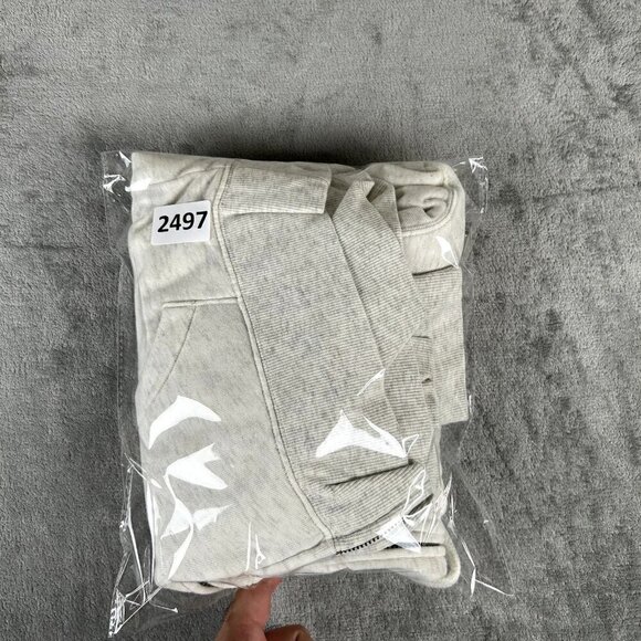 Old Navy Full Zip Up Hoodie Drawstring Hood Women Large Spell Out Soft Cozy READ - Picture 9 of 9